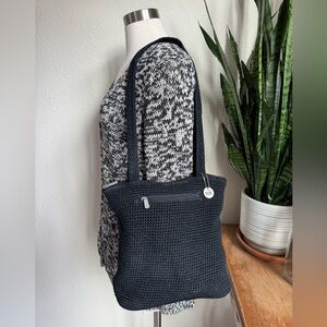 Vintage‎ The Sak Black Crochet Shoulder Bag Handmade Indonesia Boho Y2K